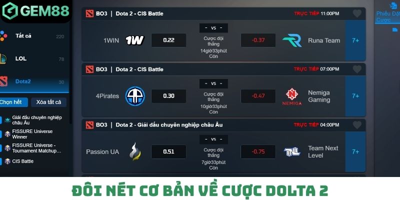 Đôi nét cơ bản về cược DOLTA 2