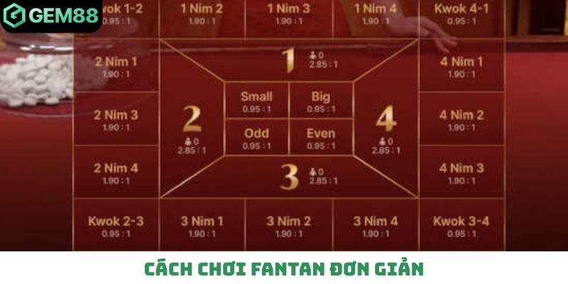 Cách chơi Fantan đơn giản